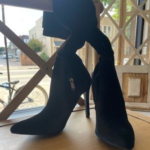 Velour Knee High Boots